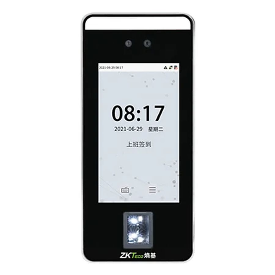 可见光动态人脸+指纹识别考勤机指纹打卡机面部门禁系统门禁一体机
